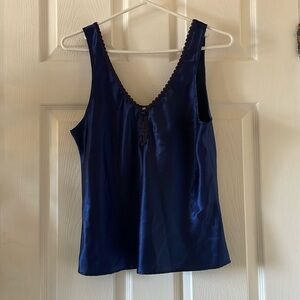 Navy blue French maid satin camisole